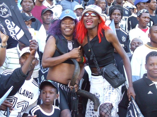 Fans gathering outside Orlando Amstel Arena ahead of an Orlando Pirates match